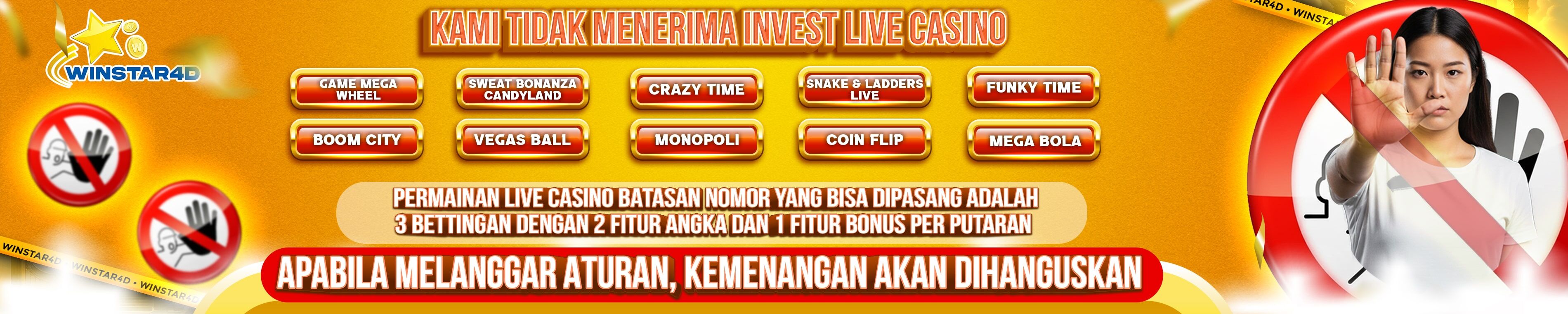 Banner Dilarang Invest